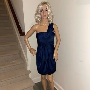 BCBG Navy One Shoulder Dresss